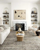 Loloi Layla Collection LAY-13 Antique/Moss 7'-6" x 9'-6" .13" Thick Area Rug, Soft, Durable, Vintage Inspired, Distressed, Low Pile, Non-Shedding, Easy Clean, Printed, Living Room Rug by CozyNest Decor