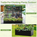Metal Raised Garden Bed, Trellis Planters Bed with Drainage Holes for Climbing Plants, Vegetables Outdoor Privacy Screen with Planter Box 73"x35"x16", Black by GreenHaven Gardens