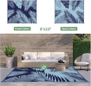 GENIMO Outdoor Rug 8' x 10' Waterproof for Patios Clearance, Reversible Outdoor Plastic Straw Camping Rug Carpet, Large Area Rugs Mats for RV, Camper, Deck, Balcony, Porch, Beach, Navy Blue&Baby Blue by CozyNest Decor