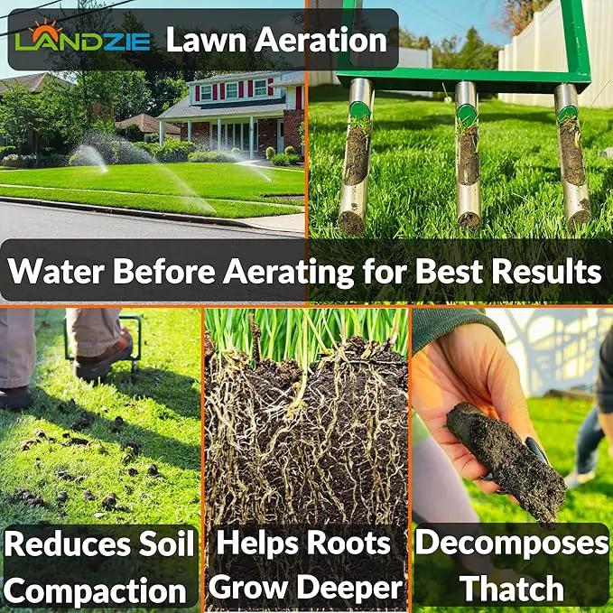 LANDZIE Lawn Aerator Replacement Tines - Set of 3 Hollow Tines for Aerator Lawn Tool - 3 Heavy Duty Stainless Steel Manual Lawn Aerator Add-on Hollow Tines for Compacted Soil - Manual Hand Coring Tool, photo 2 of 7