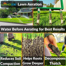 LANDZIE Lawn Aerator Replacement Tines - Set of 3 Hollow Tines for Aerator Lawn Tool - 3 Heavy Duty Stainless Steel Manual Lawn Aerator Add-on Hollow Tines for Compacted Soil - Manual Hand Coring Tool by GreenHaven Gardens
