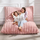 Hobestluk 3 in 1 Bean Bag Chair Giant Bean Bag Chairs for Adults with Ripple Cover Convertible Bean Bag Floor Cushion with Machine Washable Cover for Living Room (Ripple Pink) by CozyNest Decor
