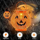 Halloween Decoration Hanging Solar Lantern Outdoor - Solar Powered Pumpkin Led Jack-O Lights, Waterproof Halloween Decor Metal Round Lantern for Yard, Patio, Pathway, Porch, Lawn, Garden, Outside by GreenHaven Gardens