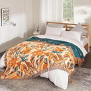 Boho Throw Blanket for Bed 90”x98”, 100% Cotton Woven Blanket for Couch Sofa, Ultra Soft 4-Layer Muslin Quilt with Floral Printed, Farmhouse Bed Blanket/Cover for Living Room Decor by CozyNest Decor