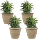 Sunnydaze 24-Inch Anjelica Large Plastic Pot for Plants - Outdoor Polyresin Round Planter with Drillable Drainage Holes - Beige - 4pk by GreenHaven Gardens