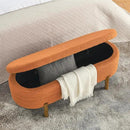 Furniliving 46” Storage Benches, End of Bed Bench with Button-Tufted Large Upholstered Storage Ottoman Teddy Window Bench with Storage Shoe Cabinet Bench, for Bedroom, Entryway, Closet, Orange by CozyNest Decor