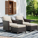Joyside Wicker Patio Furniture Sets, 4 Pieces Upgraded Large Size Outdoor Furniture with Swivel Rocking Patio Chairs and Outdoor Ottoman, Thick Cushions, Wide Armrest by GreenHaven Gardens