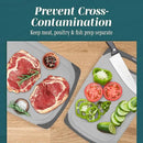 Cutting Boards for Kitchen - BPA-Free Chopping Board - Different Sizes & Non Slip Handles - Reversible, Large Cutting Board Set - Unique Gifts for Cooks Who Have Everything - 3-Pack Gray/Gray by CozyNest Decor