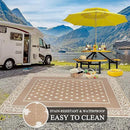Pauwer Waterproof Outdoor Rug 8x10, Reversible Plastic Straw Patio Camping Rug, Indoor Outdoor RV Mat Carpet for Deck, Camper, Porch, Balcony, Backyard, Picnic, Bordered Beige by GreenHaven Gardens