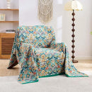 Boho Blanket Throw Quilt, 100% Cotton Soft Light Weight Throw Blankets for Summer, 60"x80" Farmhouse Flower Decorative Blankets, All Season Rustic Reversible Bohemian Throw Quilt by CozyNest Decor