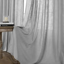 Joydeco Linen Curtains for Living Room,Light Filtering Rod Pocket Back Tab Semi Sheer Drapes Window Long Curtains 120 inches Long Ebony Grey by CozyNest Decor
