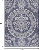 Medallion Outdoor Rug 5x7 Washable Outside Carpet for Indoor Patio Porch Waterproof Easy Cleaning Non Shedding Area Rugs Blue 5 x 7 by CozyNest Decor