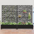 Casaphoria Metal Raised Garden Bed with Trellis and Wheels, 72"x47"x16" Planter Box for Climbing Plants, Vegetables & Vines, Features Drainage Holes and Privacy Screen (Black-Spring) by GreenHaven Gardens