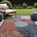 Beverly Rug Outdoor Rug 9x12 Large Modern Floral Tropical Area Rugs for Indoor and Outdoor Patio Easy to Clean Non Shedding Living Room Porch Garden Washable Outside Carpet (9 x 12 Brown) by CozyNest Decor