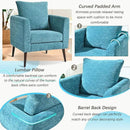 Barrel Accent Chair Set of 2 with Back Pillow, Large Upholstered Armchair with Solid Wood Legs Modern Reading Chairs for Living Room Bedroom by CozyNest Decor