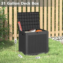 31 Gallon Deck Box, Resin Outdoor Storage Box, Waterproof and UV Resistant Deck Box, Lightweight Storage Box for Garden Tools, Pool Supplies by CozyNest Decor