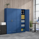 71" Metal Pantry Cabinet, Tall Kitchen Pantry Storage Cabinet with 4 Adjustable Shelves and Gold Handles, Blue Cupboard for Kitchen, Dining Room, Living Room by CozyNest Decor