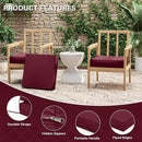 Patio Chair Cushions 19 X 19 X 4 Inch Waterproof Outdoor Seat Cushions for Patio Furniture, Outdoor Sofa Couch Pads with Ties & Handle, Set of 2, Burgundy by GreenHaven Gardens