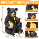GIGALUMI Solar Garden Statues Loving Bear Figurine Lights for Outside, Yard Decorations Outdoor, Garden Decor Unique Birthday Housewarming Gifts for Mom, Women, Black by GreenHaven Gardens