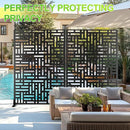 Outdoor Privacy Screen,72" H×47" W Metal Privacy Screen, Freestanding Privacy Fence Panels for Patio by GreenHaven Gardens
