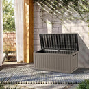 200 Gallon Lockable Resin Deck Box, Waterproof & UV-Resistant Outdoor Storage Box for Outdoor Cushion Storage, Garden Tools & Pool Accessories Storage, Gray by CozyNest Decor