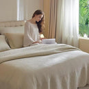 MarCielo 3-Piece 100% Cotton Oversized Bedspread Lightweight Quilt Coverlet Embroidery Farmhouse Bedding Set (TG Yellowish Beige, Oversized Queen (100"x106")) by CozyNest Decor