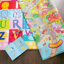 Baby Care Play Mat (Medium, Playful - Zoo Town) 73’’ x 49’’ Original One-Piece Reversible Rollable Waterproof Play Mat for Infants, Babies, Toddler, and Kids by TinyTreasures Baby Boutique