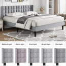 VECELO Headboard King Size, Linen Upholstered Headboards Only with Nailhead Trim Wingback, Square Stitched Design, Adjustable Height from 40" to 49.8", Light Grey by CozyNest Decor