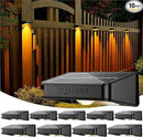 10 Pack Solar Fence Lights - 3 Modes, 9 Colors Outdoor Solar Lights, Waterproof IP 65, 35lm for Step, Stair, Deck, Wall, Patio, Walkway, Porch by GreenHaven Gardens