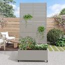Casaphoria Metal Raised Garden Bed with Trellis and Wheels, 72"x35"x16" Planter Box for Climbing Plants, Vegetables & Vines, Features Drainage Holes and Privacy Screen (Grey-Louvered) by GreenHaven Gardens