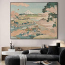 SIGNWIN 60"x72" Extra Large Framed Wall Art Japanese Ukiyo-e Landscape, Timeless Mt. Fuji Scene for Zen-Inspired or Asian-Style Interiors for Home Living Room Bedroom Decor (Frame Assembly Required) by CozyNest Decor