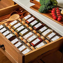 Set of 24 Glass Spice Jars with Various Labels, Bamboo Shaker Lids & Funnel, Kitchen Storage Jars with Airtight Lid, Spices & Seasonings Sets Organizer, Spice Containers, Glass Jar Food Canister by CozyNest Decor