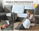 Oversized Modular Sofa Comfy Cloud Couch with Storage, Extra Deep Plush Sectional Sofa Set for Living Room, Covers Washable, Chenille, Olar (Grey, 3-Seater, Basic Shape) by CozyNest Decor