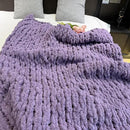 Chunky Knit Blanket Throw 40"x60", Chenille Throw Blankets, Handmade Warm & Cozy Blanket Couch Bed Home Decor, Soft Breathable Fleece Banket, Christmas for Couch Bed Sofa Best Gift (Purple) by CozyNest Decor