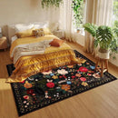 Area Rugs 9x12 Living Room Clearance Washable Boho Rug Non Slip Floral Vintage Low Pile Large Rug for Living Room, Bedroom, Farmhouse, Dining Room, Kids Playroom(Black) by CozyNest Decor