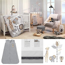 Lambs & Ivy Jungle Safari Gray/Tan/White Nursery 6-Piece Baby Crib Bedding Set by TinyTreasures Baby Boutique