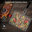 Pleafind Grill Basket Set - 8 PCS, Portable BBQ Grilling Basket with Removable Handle, Stainless Steel Grill Baskets for Outdoor Grill, Includes Silicon Brush, Steel Clip and 4 Skewers by GreenHaven Gardens