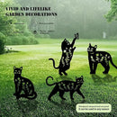 4 Pack Cat Metal Garden Decorative Stakes, Weather Proof Silhouette Statues for Yard, Patio,Outdoor Decor for Cat Lovers and Pet Owners by CozyNest Decor