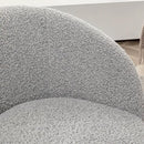 KINWELL 34" W Swivel Barrel Chair Set of 2, Mid Century Modern Round Upholstered Boucle Swivel Accent Chairs, No Assembly Sofa Chair for Living Room Bedroom Reading, Black White by CozyNest Decor