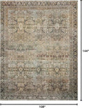 Loloi Layla Collection LAY-03 Olive/Charcoal 9'-0" x 12'-0" .13" Thick Area Rug, Soft, Durable, Vintage Inspired, Distressed, Low Pile, Non-Shedding, Easy Clean, Printed, Living Room Rug by CozyNest Decor