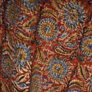 Handmade Cotton Throw Blanket | Floral Block Print in Orange & Navy | 48x70 Inches Fringed Bed Runner | Lightweight Boho Sofa Throw for Couch, Living Room & Bedroom Decor by CozyNest Decor