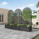 Casaphoria Metal Raised Garden Bed with Trellis and Wheels, 72"x35"x16" Arched Planter Box for Climbing Plants, Vegetables & Vines, Features Drainage Holes and Privacy Screen (Black-Helen) by GreenHaven Gardens