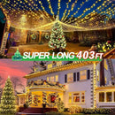 KNONEW 403ft 1000 LED Christmas String Lights Outdoor 8 Modes & Timer Fairy Light Plug in Waterproof LED Wedding Lights for Xmas Yard Tree Party Holiday Decorations (Warm White) by GreenHaven Gardens