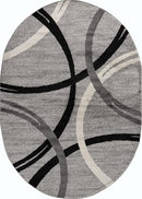 Rugshop Modern Wavy Circles Design Oval Area Rug 5' x 7' Gray by TinyTreasures Baby Boutique