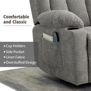 Rocker Swivel Recliner Chair for Adults, Overstuffed Large Manual Recliner Glider with Massage and Heat, Comfy Soft Fabric Living Room Reclining Sofa Chair(Lime Gray) by CozyNest Decor