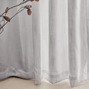 MYSKY HOME Short Curtains for Small Window, Boho Sheer Curtains 2 Panels Set Window Treatment Drapes Linen Style Texture for Closet/Kitchen, 50"x63", Light Grey, 2 PCs by CozyNest Decor