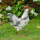 TERESA'S Collections Farmhouse Metal Rooster Garden Statues Decor, 15 Inch Rustic Outdoor Chicken Sculpture Figurines Yard Art for Farm Patio Lawn Kitchen Decorations,Spring Decor, Gift for Mom by GreenHaven Gardens