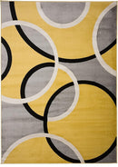 Rugshop Contemporary Abstract Circles Easy Maintenance for Home Office,Living Room,Bedroom,Kitchen Soft Area Rug 5' 3" x 7' 3" Yellow by TinyTreasures Baby Boutique