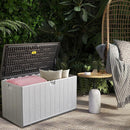 Premium Pro Edition 110 Gallon Lockable Resin Deck Box, Waterproof & UV-Resistant Outdoor Storage Box for Outdoor Cushion Storage, Garden Tools & Pool Accessories Storage, White by CozyNest Decor