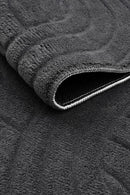 Non-Slip Washable 5x7 Area Rugs for Living Room Bedroom, Ultra Soft Bedside Rug, Indoor Floor Carpet for Kids Girls and Boys, Dorms, Nursery Rooms, Non-Skid Area Rug, Circle Anthracite Grey, 5'x7' by TinyTreasures Baby Boutique